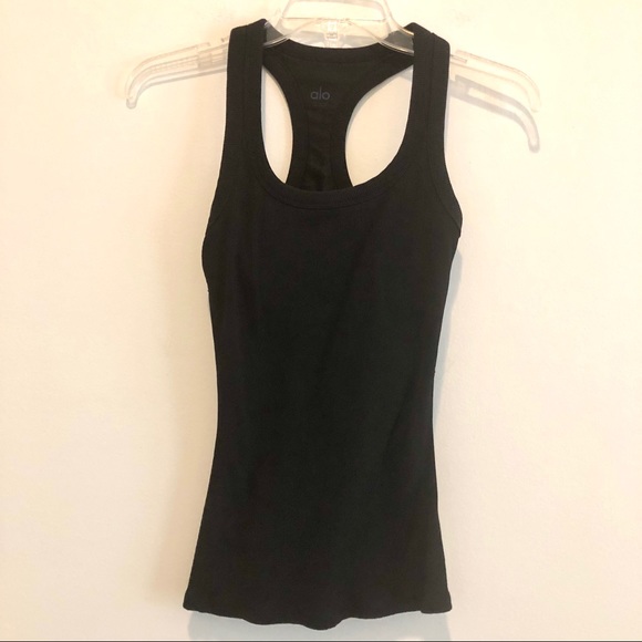 Alo ribbed black workout tank